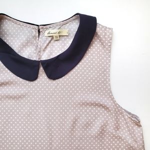 Comme Toi Peter Pan Collared Polka Dot Top